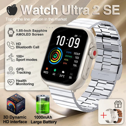 NEW Ultra 2 SE Men And Women 1000mAh AMOLED Heart Rate GPS Track 100+Sports HD call Smart Watch For IOS and Android