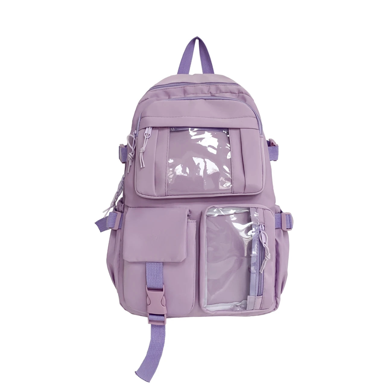 Cute Nylon Backpack Suitable for Young Girls, Female Students, and Ladies, Multi-Pocket Student Backpack