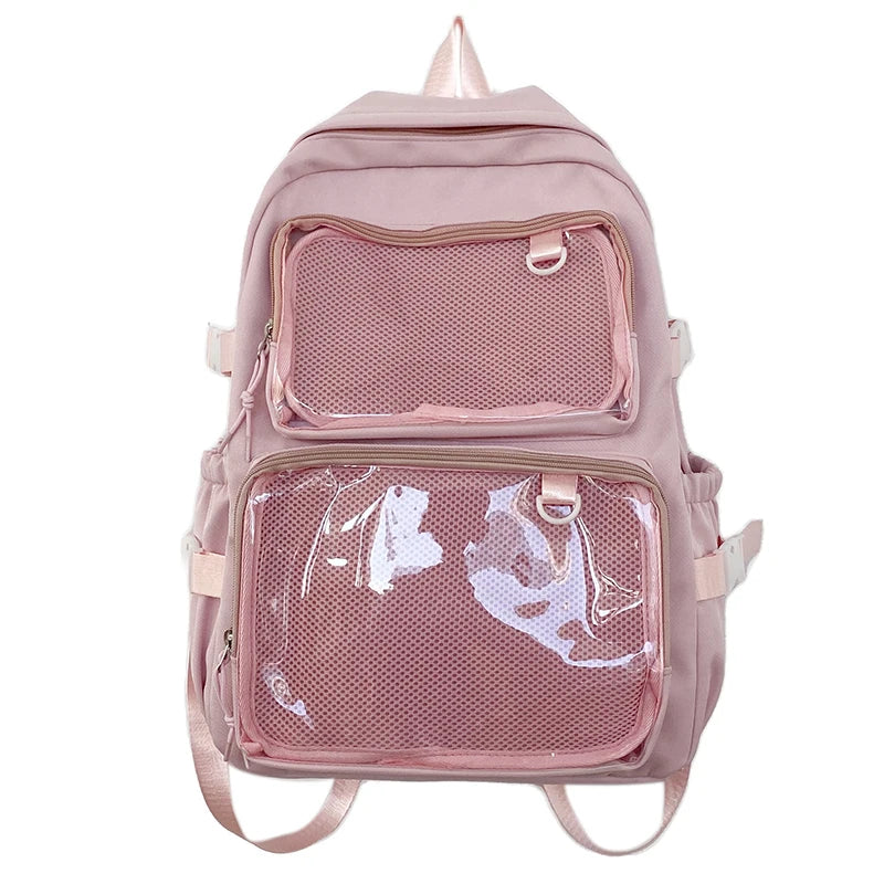 Japanese Style Transparent Ita Bag for Girls Comic Cons Large Capacity Women Backpack Fashion School Bags for College Student JK