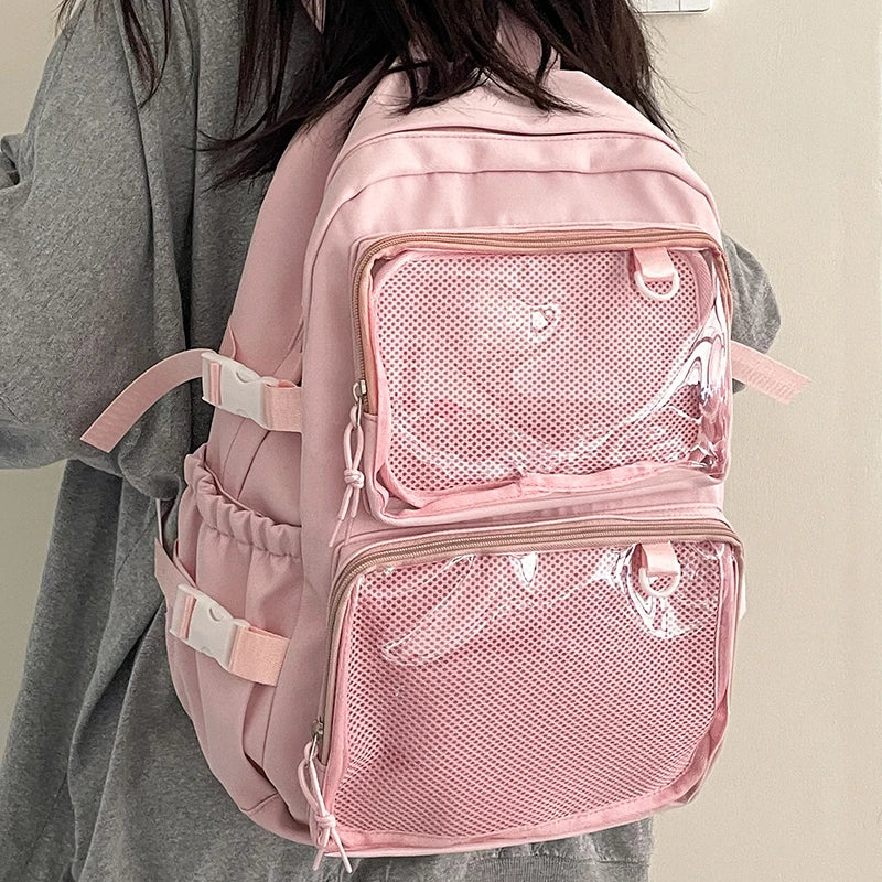 Japanese Style Transparent Ita Bag for Girls Comic Cons Large Capacity Women Backpack Fashion School Bags for College Student JK