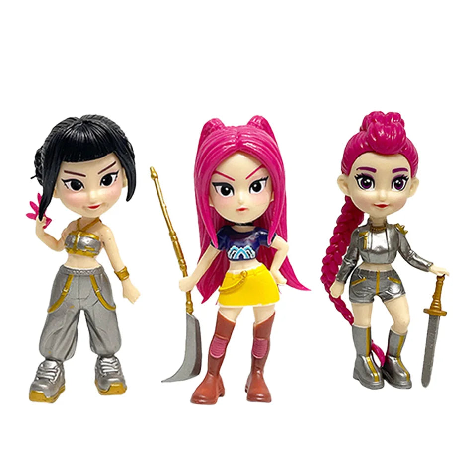 Hot Anime Figure K-pop Demon Hunters with Box Kawaii Boys Girls Gifts For Kids Fans Halloween Christmas Figure Decorative Gifts