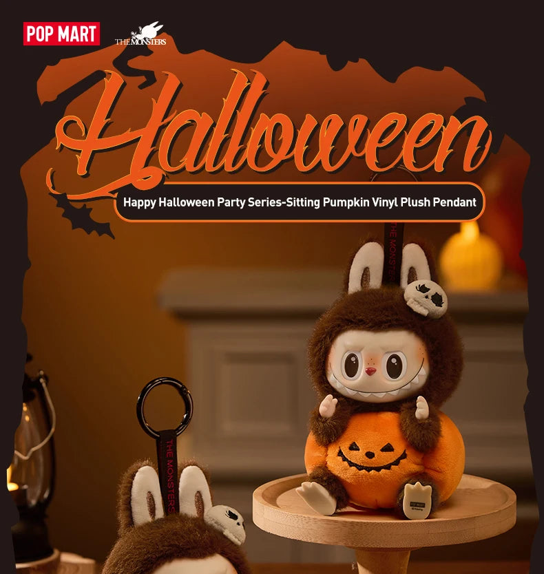 POP MART Happy Halloween Party Series - Sitting Pumpkin Vinyl Plush Perdant