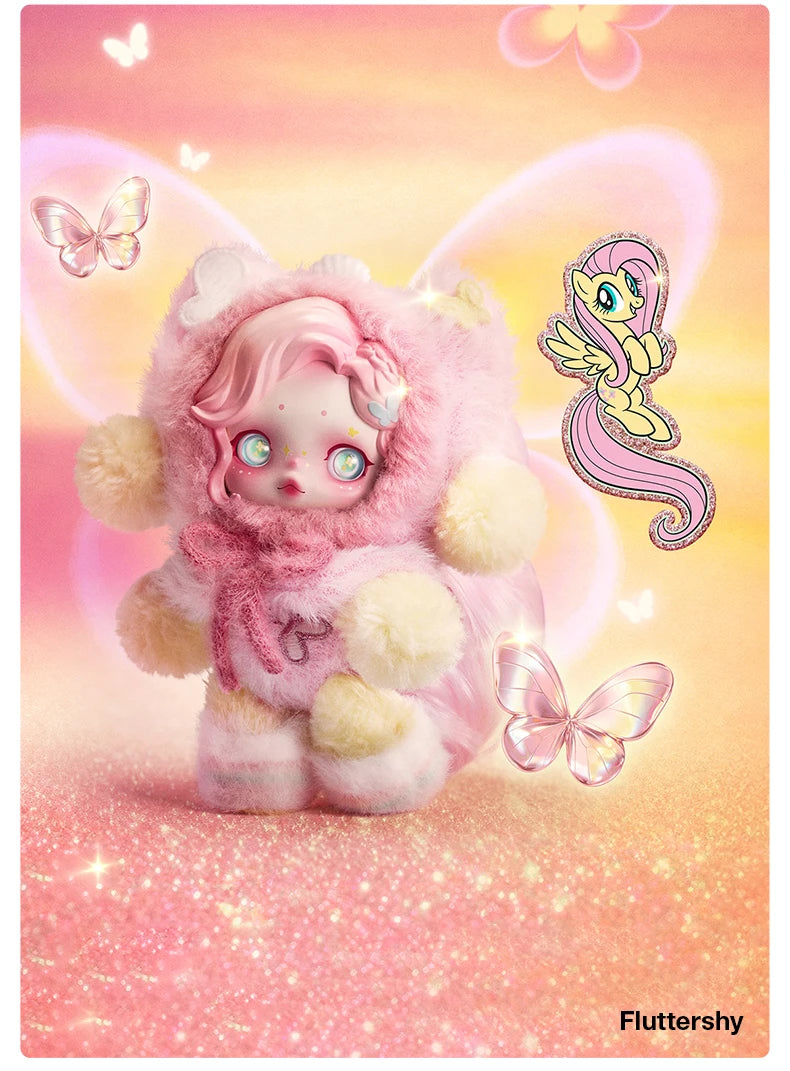 POP MART θ SKULLPANDA × My Little Pony Series Plush Doll Pendant Blind Box Mystery Box 1PC/6PCS