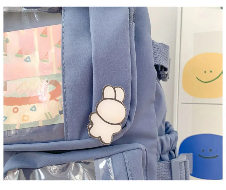 Cute Nylon Backpack Suitable for Young Girls, Female Students, and Ladies, Multi-Pocket Student Backpack