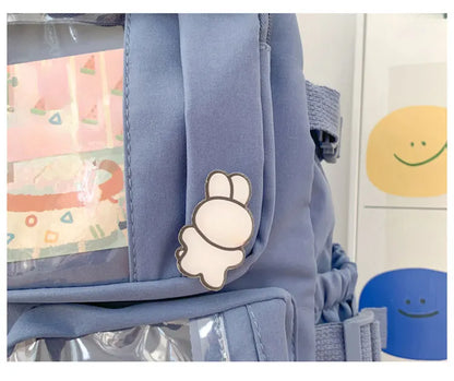 Cute Nylon Backpack Suitable for Young Girls, Female Students, and Ladies, Multi-Pocket Student Backpack