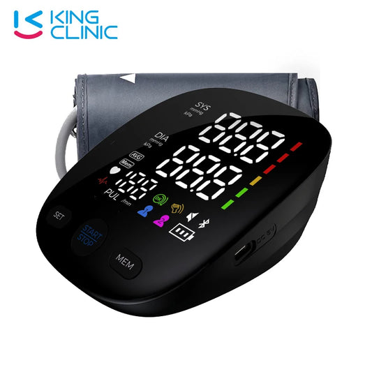 Kingclinic New Household Arm Type Digital Electronic Portable LED Smart Blood Pressure Meter BP Monitor