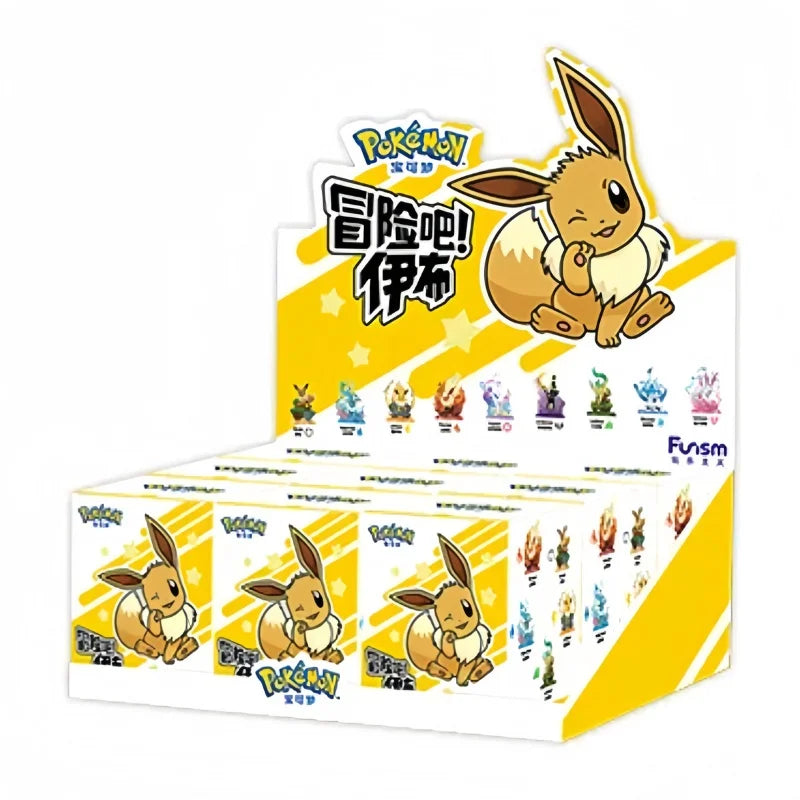 Anime Pokemon Funism Original Adventure Eevee Family Suit BlindBox Flareon Espeon Sylveon ActionFigure Collection Model Toy Gift