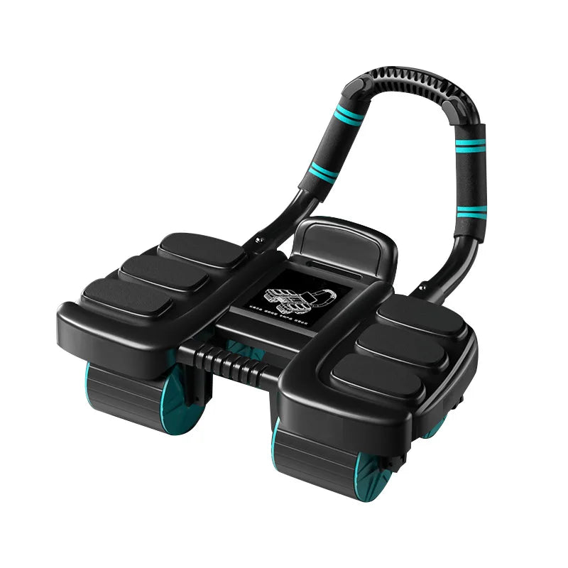 4-Wheel 6-Elbow Abdominal Wheel with Automatic Rebound for Home Plank, Abdominal Curl Training Device