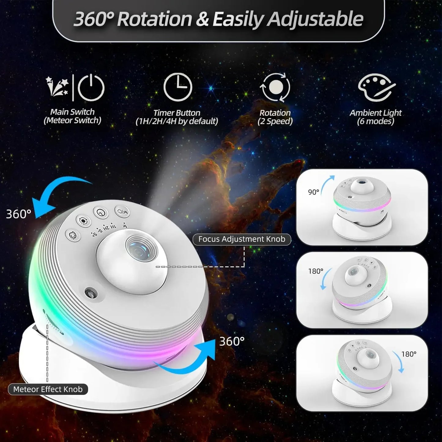 Galaxy Star Projector 13-in-1 | 4K HD Planetarium & Nebula Night Light