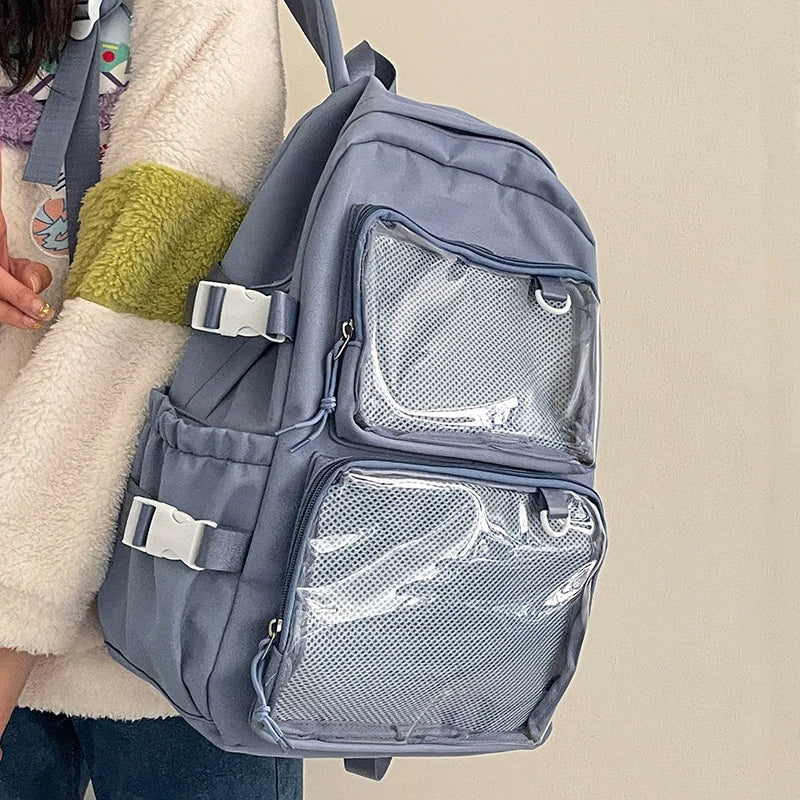 Japanese Style Transparent Ita Bag for Girls Comic Cons Large Capacity Women Backpack Fashion School Bags for College Student JK