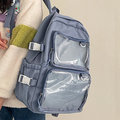 Japanese Style Transparent Ita Bag for Girls Comic Cons Large Capacity Women Backpack Fashion School Bags for College Student JK