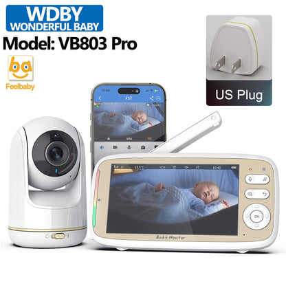 5" Smart Baby Monitor | WiFi, PTZ Cam, Night Vision & Two-Way Audio