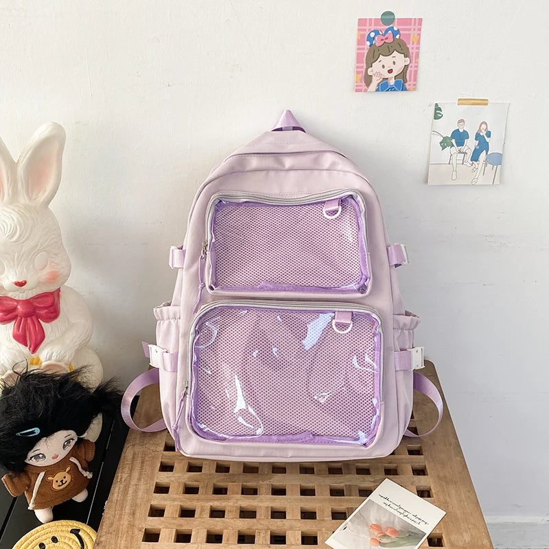 Japanese Style Transparent Ita Bag for Girls Comic Cons Large Capacity Women Backpack Fashion School Bags for College Student JK