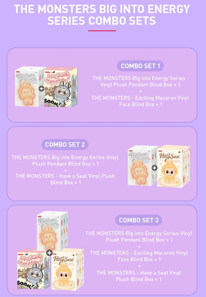 POP MART THE MONSTERS Big into Energy Series-Vinyl Plush Pendant Blind Box 1PC/6PCS Mystery Box