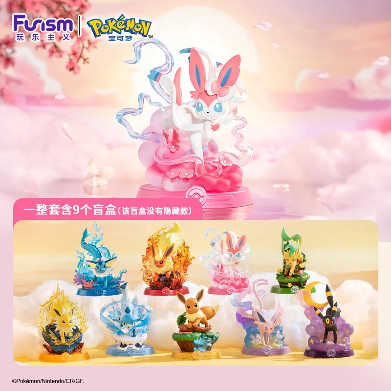 Anime Pokemon Funism Original Adventure Eevee Family Suit BlindBox Flareon Espeon Sylveon ActionFigure Collection Model Toy Gift