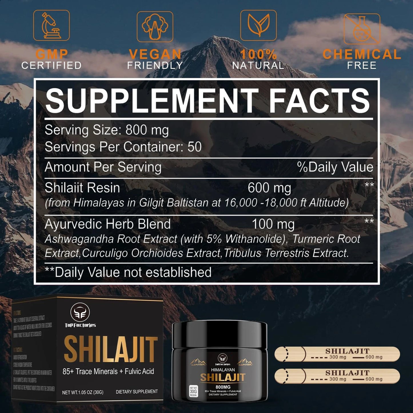Pure Himalayan Shilajit Resin | 85+ Trace Minerals & Fulvic Acid – 50g