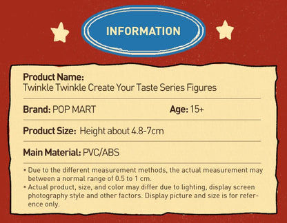 POP MART Twinkle Twinkle Create Your Taste Series Figures A Mystery Box 1PC/9PCS POPMART Blind Box Cute Figurine Toy
