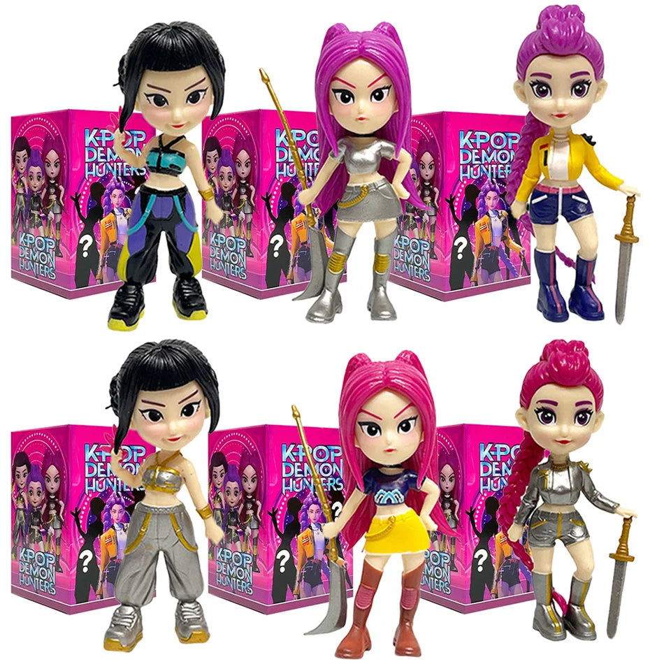 Hot Anime Figure K-pop Demon Hunters with Box Kawaii Boys Girls Gifts For Kids Fans Halloween Christmas Figure Decorative Gifts