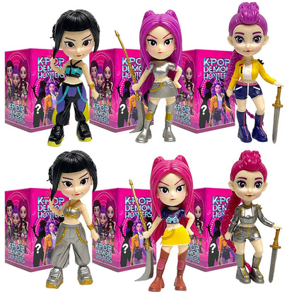 Hot Anime Figure K-pop Demon Hunters with Box Kawaii Boys Girls Gifts For Kids Fans Halloween Christmas Figure Decorative Gifts