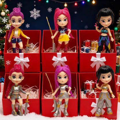 Hot Anime Figure K-pop Demon Hunters with Box Kawaii Boys Girls Gifts For Kids Fans Halloween Christmas Figure Decorative Gifts