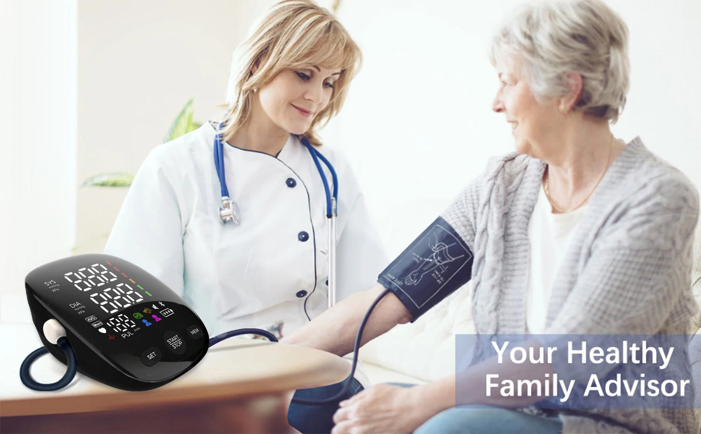 Kingclinic New Household Arm Type Digital Electronic Portable LED Smart Blood Pressure Meter BP Monitor