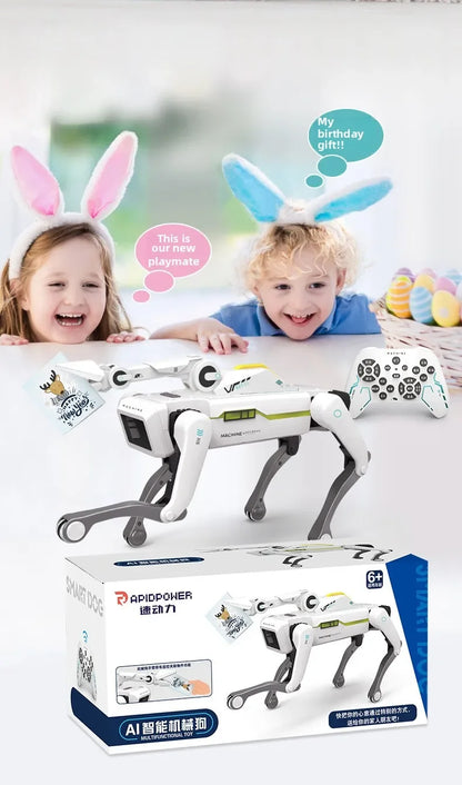 Teeggi Electric RC Intelligent Robot Dog with Clip Multifunction RC Mechanical Dog Educational Toy Bionic Smart Robot Toy Gift