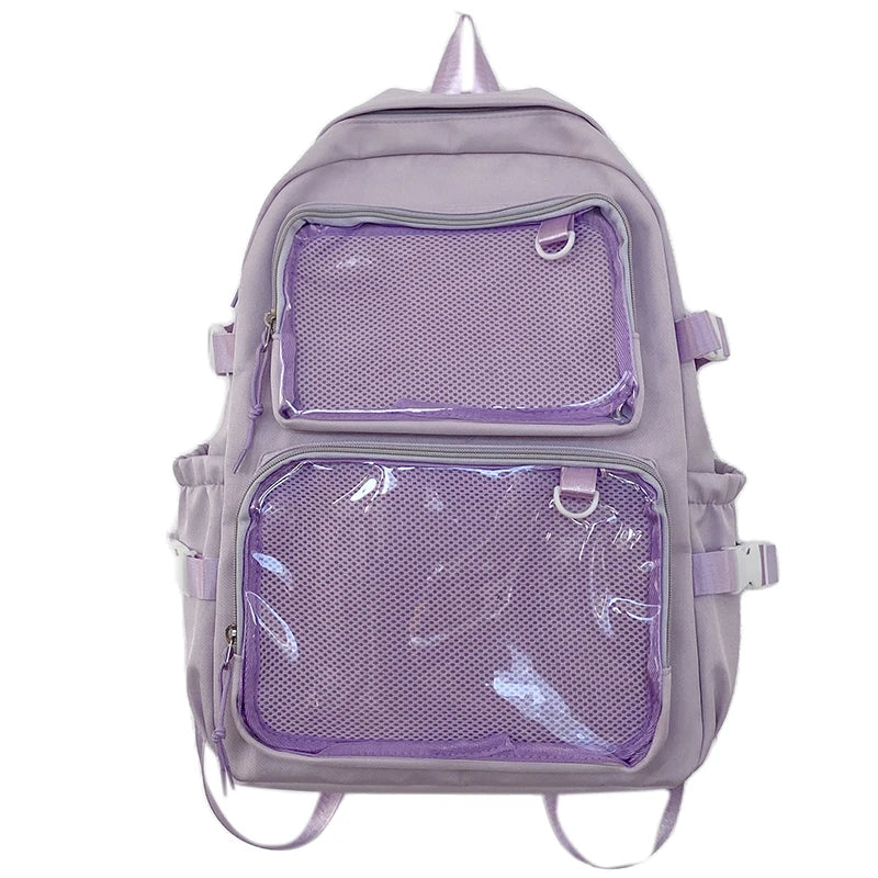 Japanese Style Transparent Ita Bag for Girls Comic Cons Large Capacity Women Backpack Fashion School Bags for College Student JK