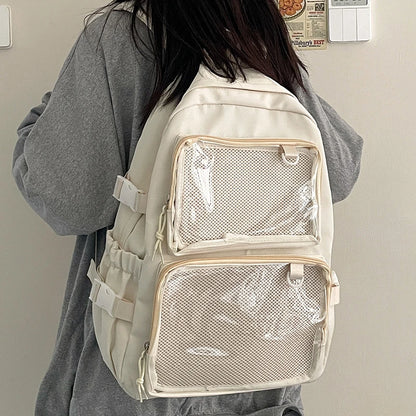 Japanese Style Transparent Ita Bag for Girls Comic Cons Large Capacity Women Backpack Fashion School Bags for College Student JK