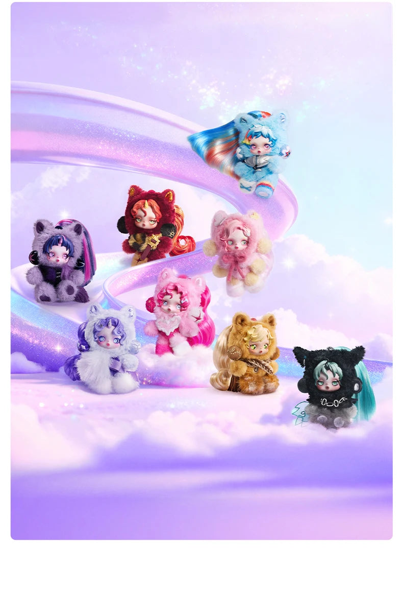 POP MART θ SKULLPANDA × My Little Pony Series Plush Doll Pendant Blind Box Mystery Box 1PC/6PCS