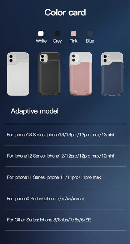 iPhone Battery Case | Slim Charging Power Case for iPhone 6–15 Series