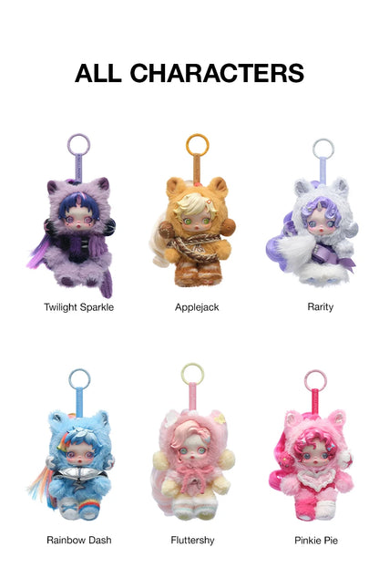 POP MART θ SKULLPANDA × My Little Pony Series Plush Doll Pendant Blind Box Mystery Box 1PC/6PCS
