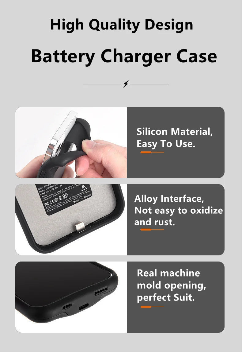 iPhone Battery Case | Slim Charging Power Case for iPhone 6–15 Series