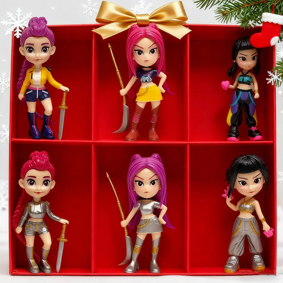 Hot Anime Figure K-pop Demon Hunters with Box Kawaii Boys Girls Gifts For Kids Fans Halloween Christmas Figure Decorative Gifts