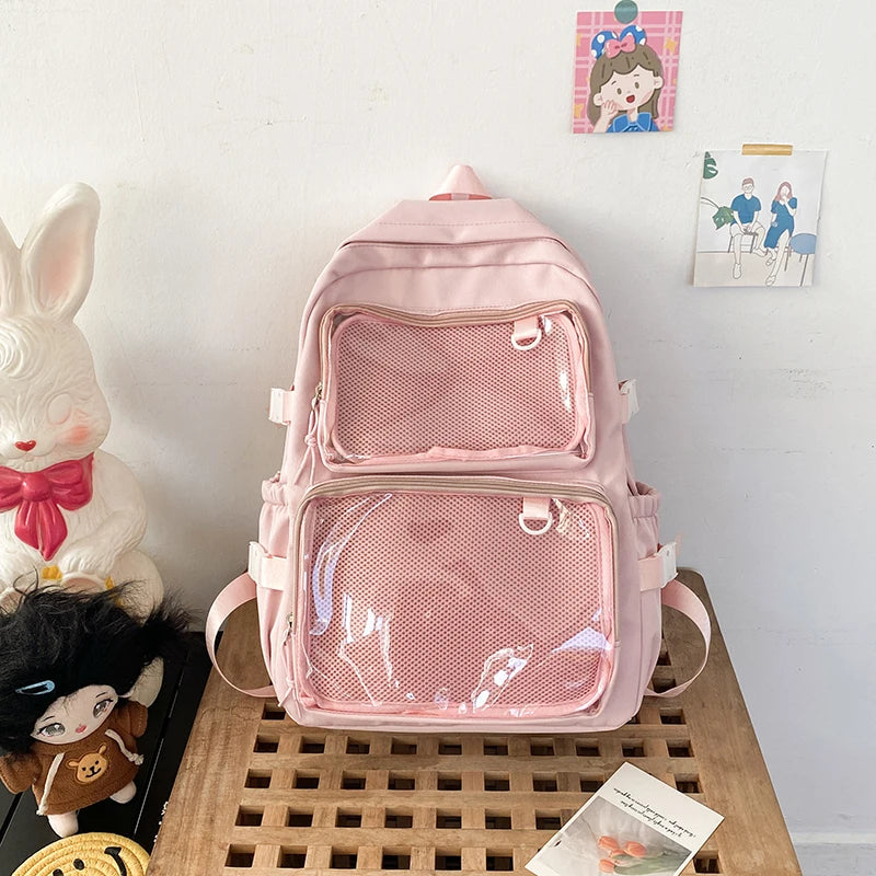 Japanese Style Transparent Ita Bag for Girls Comic Cons Large Capacity Women Backpack Fashion School Bags for College Student JK