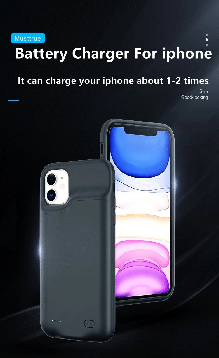 iPhone Battery Case | Slim Charging Power Case for iPhone 6–15 Series