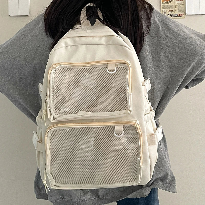 Japanese Style Transparent Ita Bag for Girls Comic Cons Large Capacity Women Backpack Fashion School Bags for College Student JK