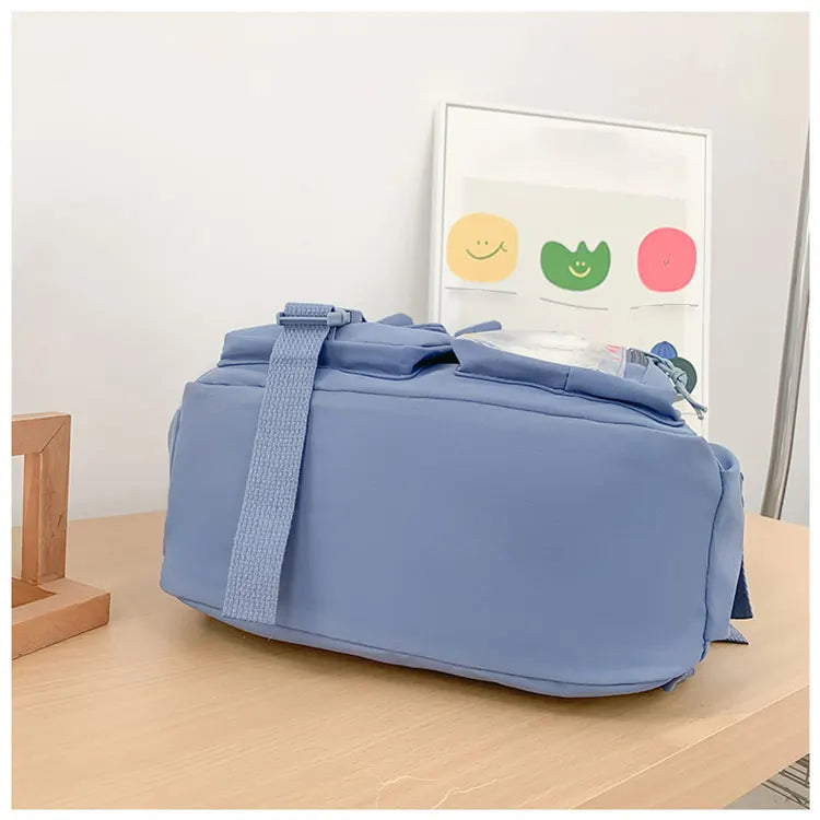 Cute Nylon Backpack Suitable for Young Girls, Female Students, and Ladies, Multi-Pocket Student Backpack
