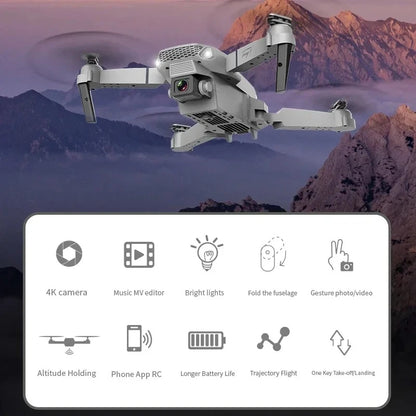 New E88 Pro WiFi FPV Drone - 4K/1080P Wide Angle HD Camera Foldable Quadcopter with Altitude Hold