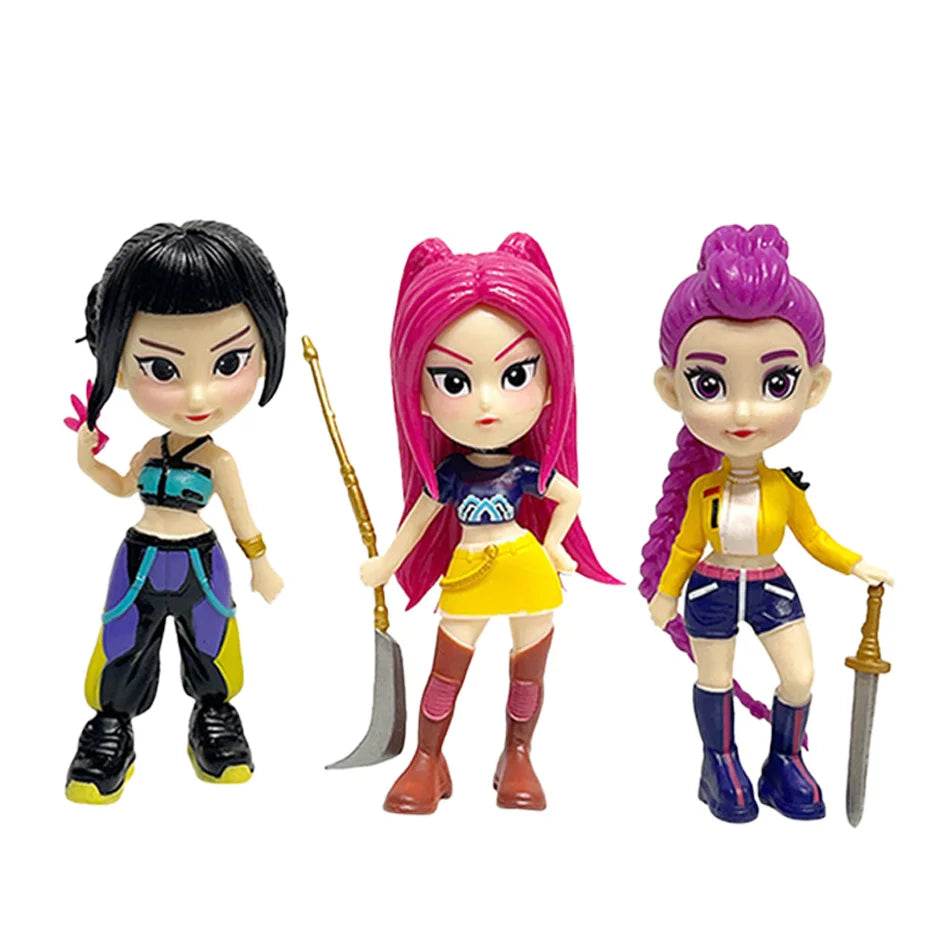 Hot Anime Figure K-pop Demon Hunters with Box Kawaii Boys Girls Gifts For Kids Fans Halloween Christmas Figure Decorative Gifts