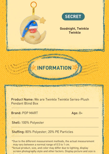 POP MART We are Twinkle Twinkle Series - Plush Pendant Blind Box 1PC/6PCS Mystery Box