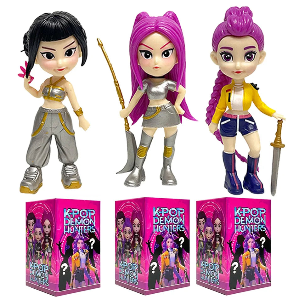 Hot Anime Figure K-pop Demon Hunters with Box Kawaii Boys Girls Gifts For Kids Fans Halloween Christmas Figure Decorative Gifts