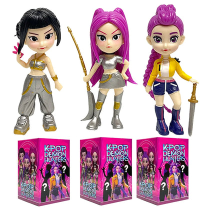 Hot Anime Figure K-pop Demon Hunters with Box Kawaii Boys Girls Gifts For Kids Fans Halloween Christmas Figure Decorative Gifts