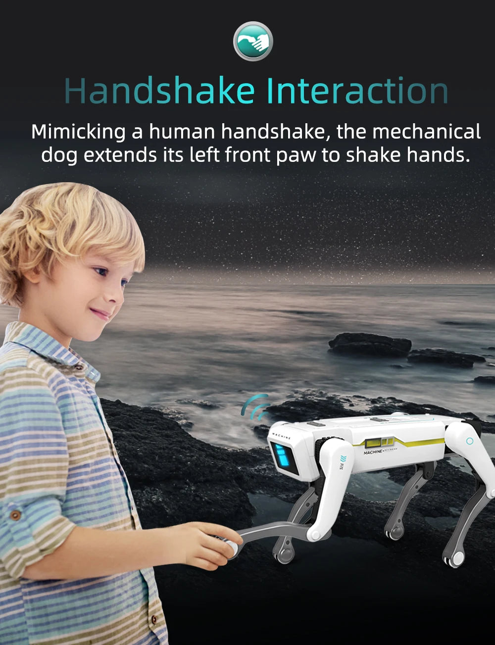 Teeggi Electric RC Intelligent Robot Dog with Clip Multifunction RC Mechanical Dog Educational Toy Bionic Smart Robot Toy Gift