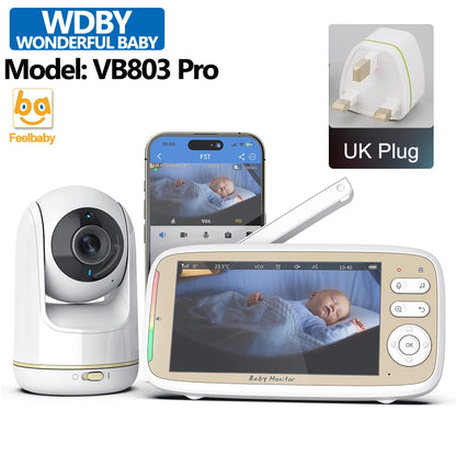 5" Smart Baby Monitor | WiFi, PTZ Cam, Night Vision & Two-Way Audio