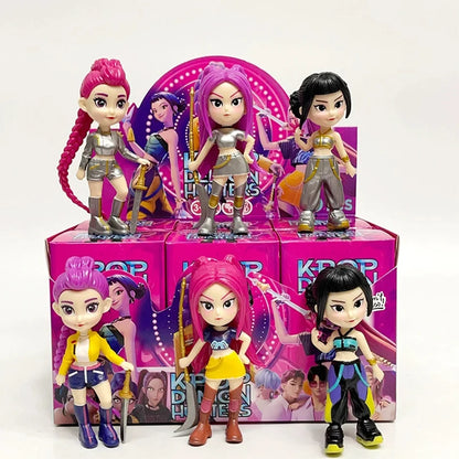 Hot Anime Figure K-pop Demon Hunters with Box Kawaii Boys Girls Gifts For Kids Fans Halloween Christmas Figure Decorative Gifts