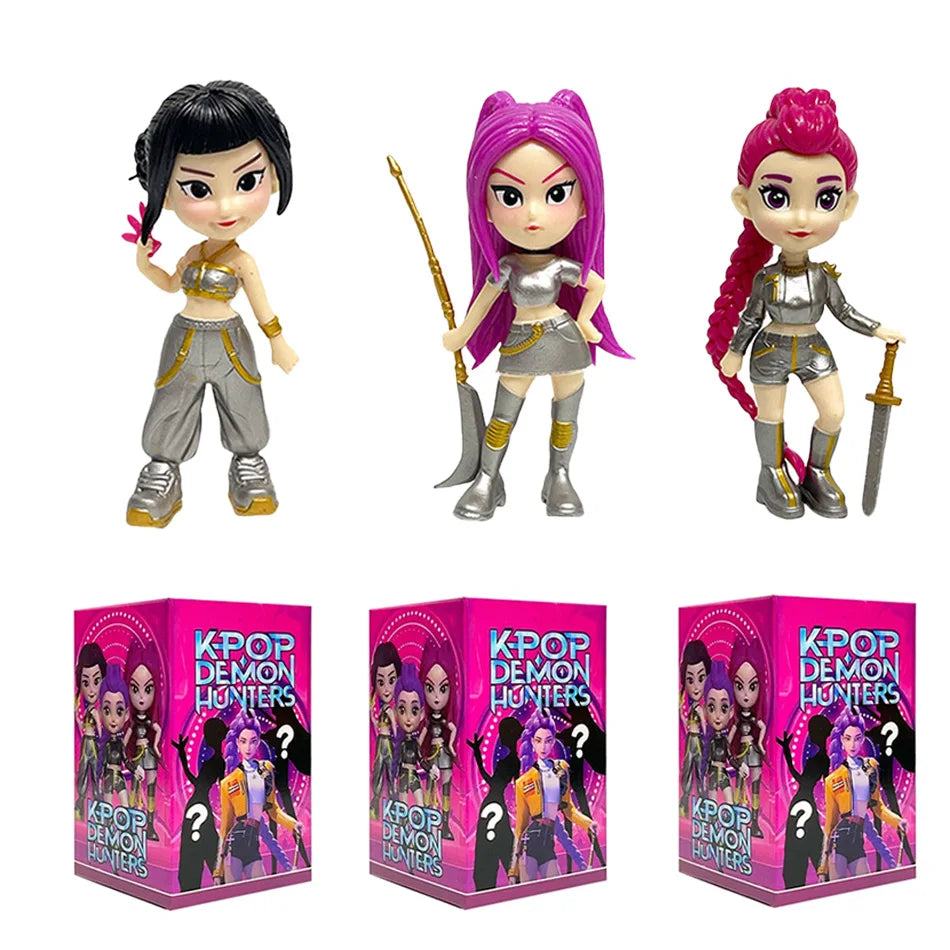 Hot Anime Figure K-pop Demon Hunters with Box Kawaii Boys Girls Gifts For Kids Fans Halloween Christmas Figure Decorative Gifts