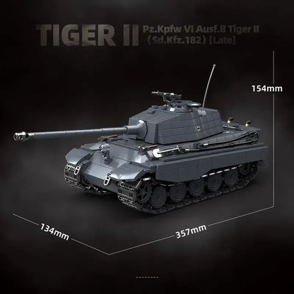 The King Tiger Heavy Tank Sd.Kfz. 182 World War II building blocks black tiger tracked armored car boy toy model 100301