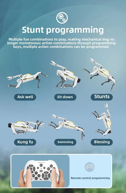 Teeggi Electric RC Intelligent Robot Dog with Clip Multifunction RC Mechanical Dog Educational Toy Bionic Smart Robot Toy Gift