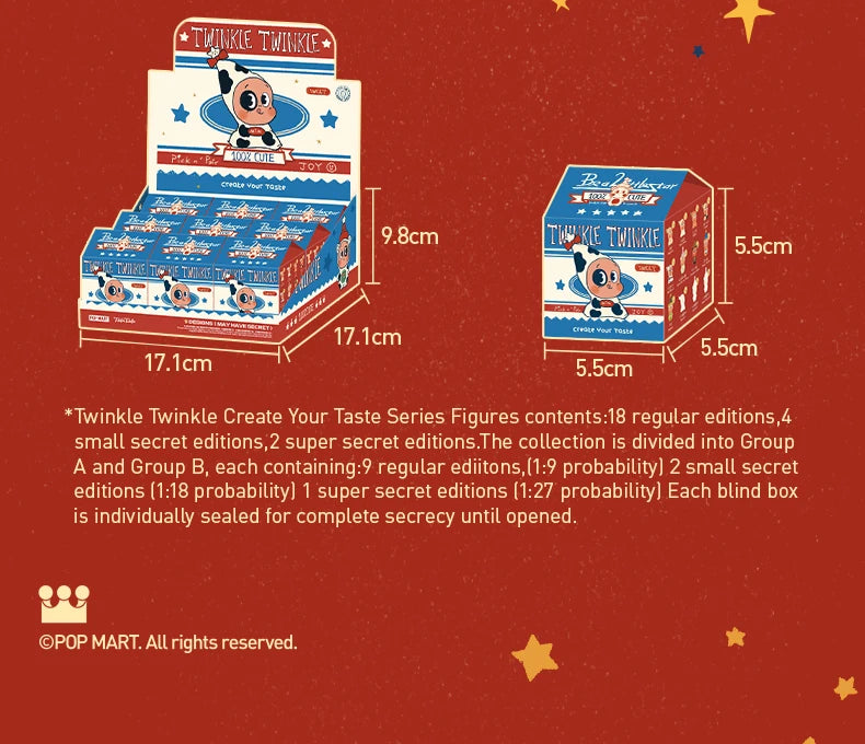 POP MART Twinkle Twinkle Create Your Taste Series Figures A Mystery Box 1PC/9PCS POPMART Blind Box Cute Figurine Toy