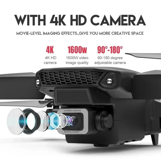 New E88 Pro WiFi FPV Drone - 4K/1080P Wide Angle HD Camera Foldable Quadcopter with Altitude Hold